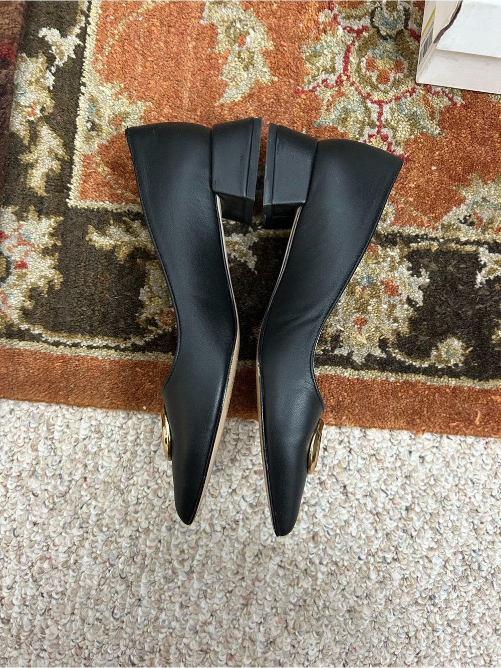 Valentino Pointed Toe Block Heel Ballet Flats - Picture 6 of 6